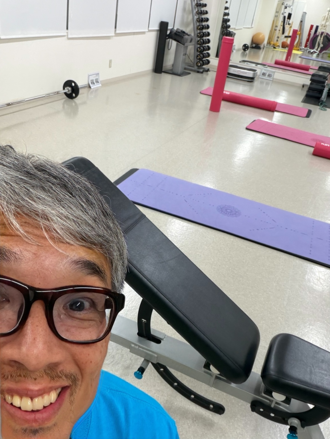 ノア御影でのトレーニング後、笑顔を見せる前田裕三